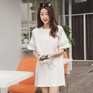Ruffle Trim Short-sleeve Dress