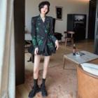 Details Loose-fit Light Blazer / Smocked Mini Dress