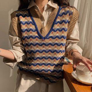 Dip-back Zigzag-pattern Vest One Size