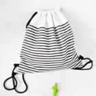 Striped Drawstring Pouch As Shown In Figure - One Size