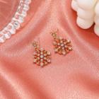 Rhinestone Snowflakes Dangle Earring 1 Pair - 01 - Gold - One Size