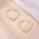 Heart Alloy Earring E2346 - 1 Pair - Gold - One Size