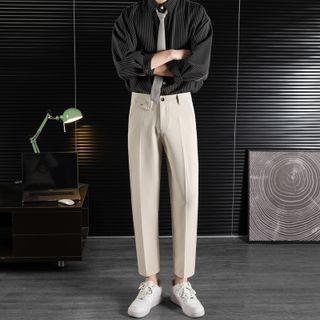 Button-up Slim-fit Dress Pants