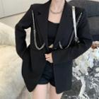 Chain-accent Loose-fit Blazer Black - One Size