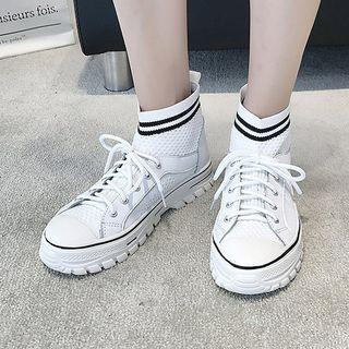 Striped Trim High-top Sneakers