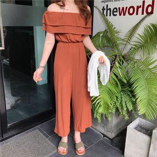 Off-shoulder Knit Jumpsuit
