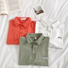 Rainbow Embroidered Short-sleeve Polo-shirt
