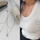 Pendant / Faux-pearl Necklace Set