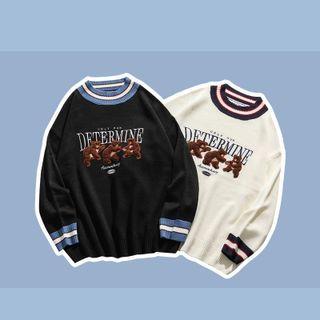 Colorblock Embroidery Sweater