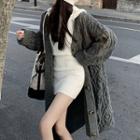 Cable Knit Cardigan / Mini Bodycon Hoodie Dress