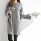 Ribbed Wool Blend Mini Sweater Dress