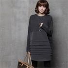 Contrast-trim Oversized Mini T-shirt Dress