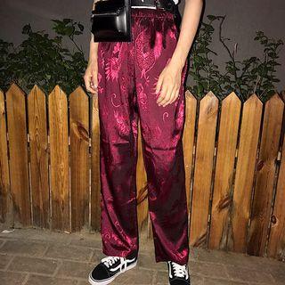 Couple Matching Printed Wide-leg Pants