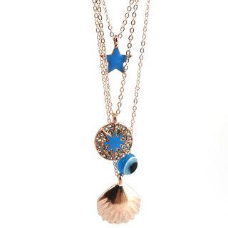 Alloy Shell Pendant Layered Necklace As Shown In Figure - One Size