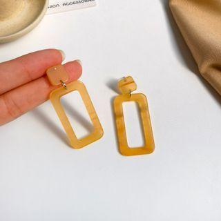 Geometric Resin Drop Earring 1 Pair - Light Brown - One Size