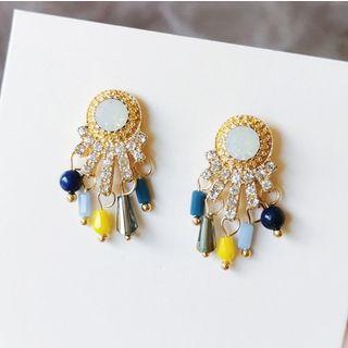 Rhinestone Faux Crystal Fringed Earring
