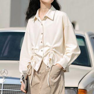Drawstring Shirt Almond - One Size