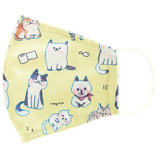 Handmade Water-repellent Fabric Mask Cover (cat And Fish Print)(adult) As Figure - Adult