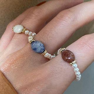 Genstone Faux Pearl Ring