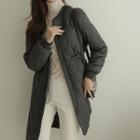 Drawcord-waist Quilted Padded Coat