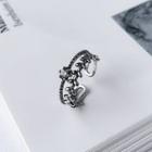 925 Sterling Silver Rhinestone Branches Layered Open Ring As Shown In Figure - One Size