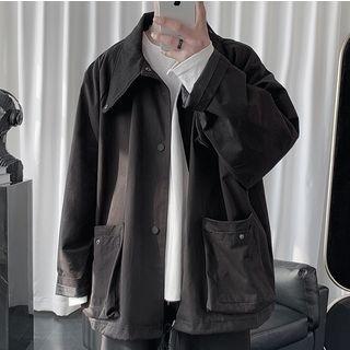 Drawstring-waist Shirt Jacket