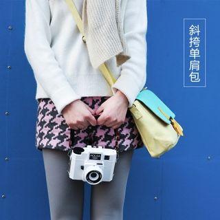 Colour Block Canvas Shoulder Bag