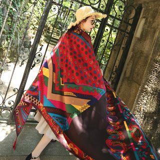 Patterned Tassel Sun Protection Scarf 16 - One Size