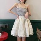 Printed Camisole Top / Lace A-line Skirt