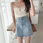 High-waist Slim-fit Denim Skirt