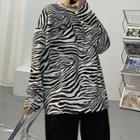 Long-sleeve Zebra Print Sweatshirt