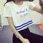 Short-sleeve Character Cropped T-shirt