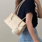 Croc Grain Faux Leather Shoulder Bag Crocodile Grain - Almond - One Size