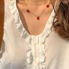 Set: Bead Necklace + Cherry Necklace Red - One Size