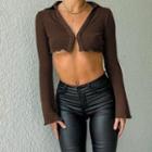 Long Sleeve Ribbed Cropped Top