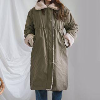High-neck Faux-shearling Trim Parka