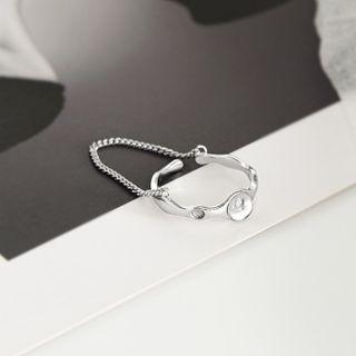 Layered Chain Open Ring Rs757 - Silver - One Size