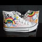 Rainbow Power High-top Canvas Sneakers