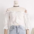 Boatneck Cropped Lace Top
