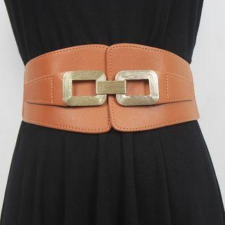 Alloy Buckle Elastic Wide Belt