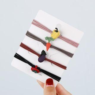 Vegetable Hair Tie 1set - Black - One Size