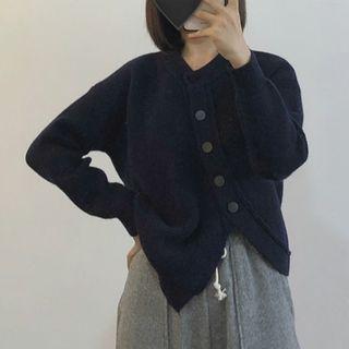 Asymmetric Cardigan Dark Blue - One Size