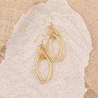 Layered Alloy Oval Dangle Earring