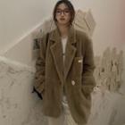 Double-breasted Fluffy Blazer