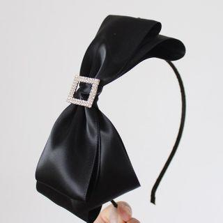 Bow Fabric Headband Black - One Size