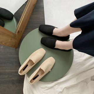 Knit Square Toe Flats
