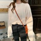 Slit-sleeve Furry Sweatshirt