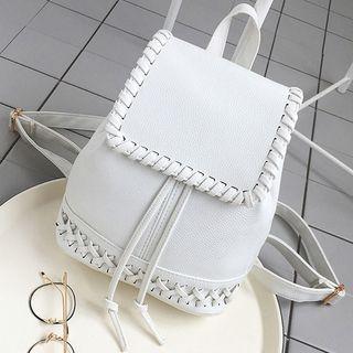 Plain Stitch Detail Faux Leather Backpack