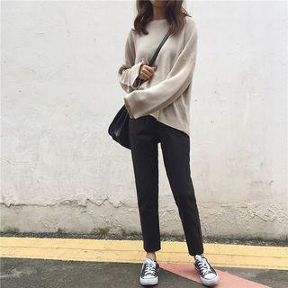 Bell Sleeve Plain Sweater