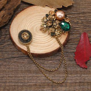 Rhinestone Chain Alloy Brooch